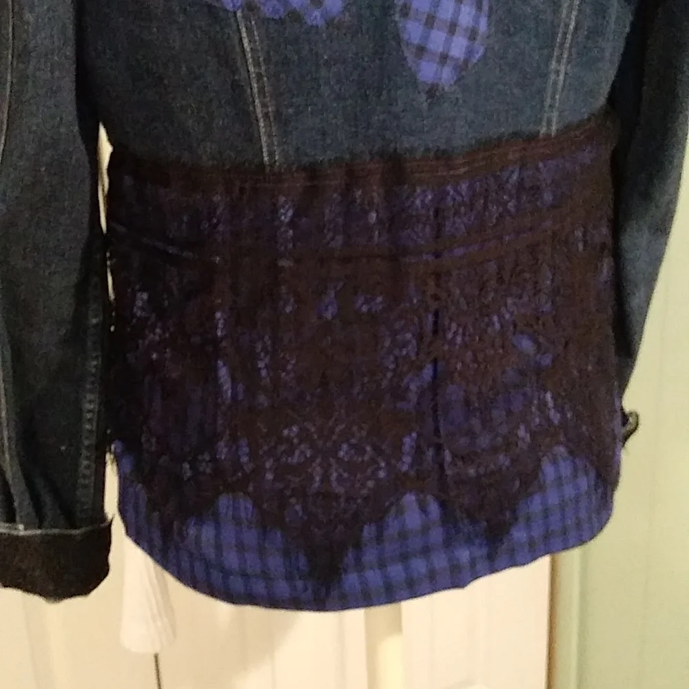 184 Jeaniemade Size Large Upcycled Jean Jacket - Picture 5 of 5